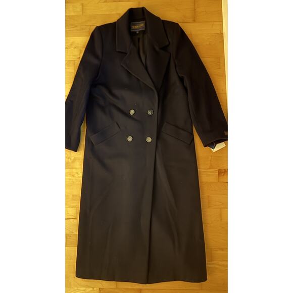 NWT Pendleton Navy Blue Wool Double Breasted Long Coat 8 - Picture 1 of 5